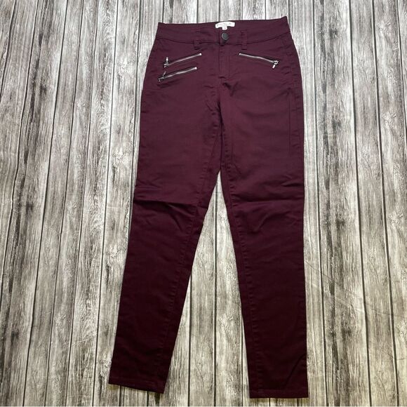 love, Fire Pants - Love Fire Women’s Skinny Leg Chino Pants Burgundy Maroon Size 5